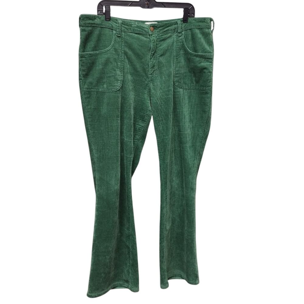 Pilcro Anthropologie Womens Icon Flare Corduroy Pants 34 Green Dark Academia